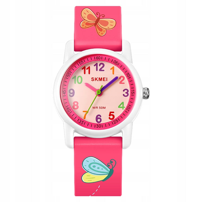 Children's watch hand readable dial colored numbers