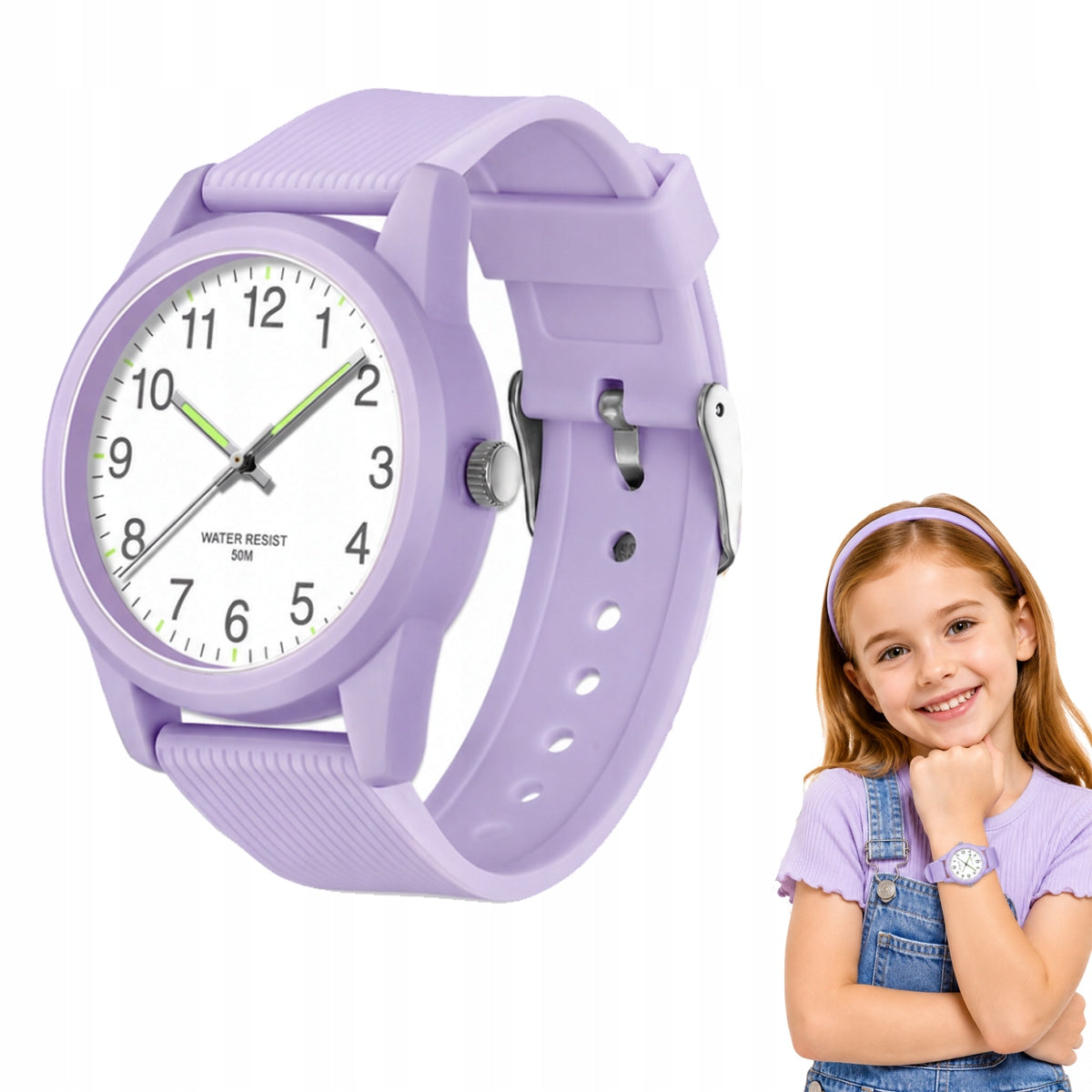 Children's watch quartz readable dial PURPLE