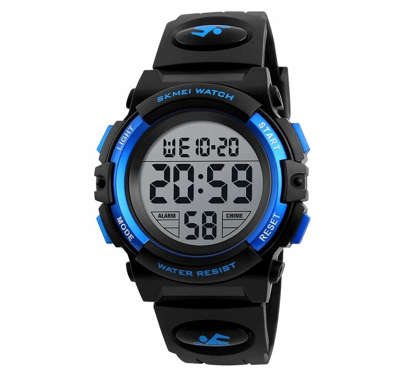 Children's watch waterproof, glowing, boys, blue