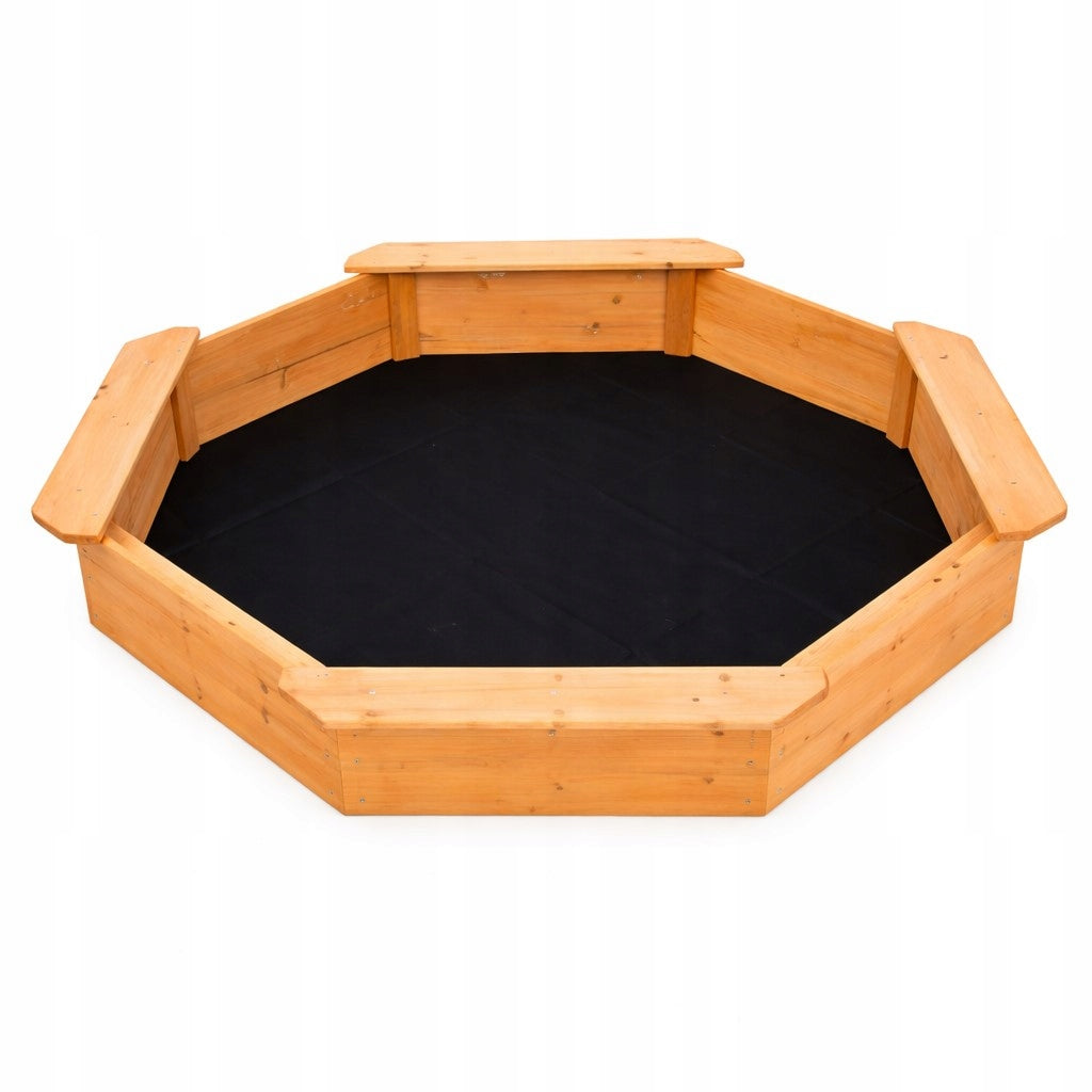 Children's wooden sandbox GINGER HOME with 4 seats 134.5x134.5 cm Manufacturer code WSB-1345