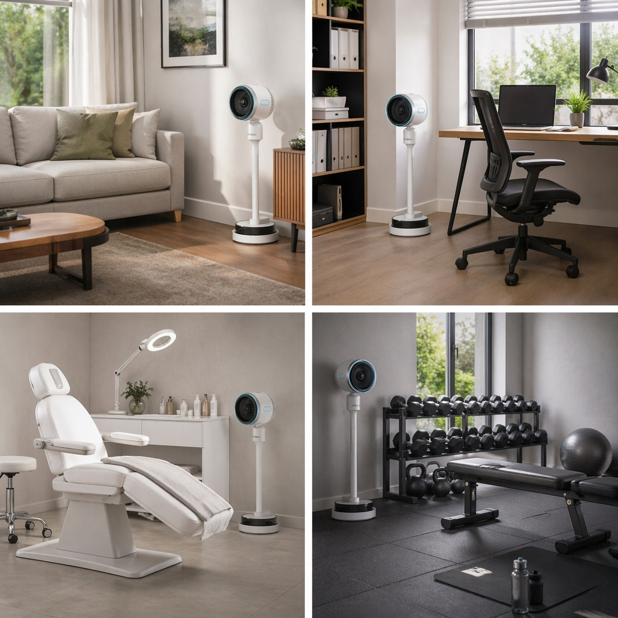 Chileo 4in1 Room Fan with Water Mist Heating Ionization and Remote Control Functions Ionization air humidification oscillation automatic oscillation tilt angle adjustment timer