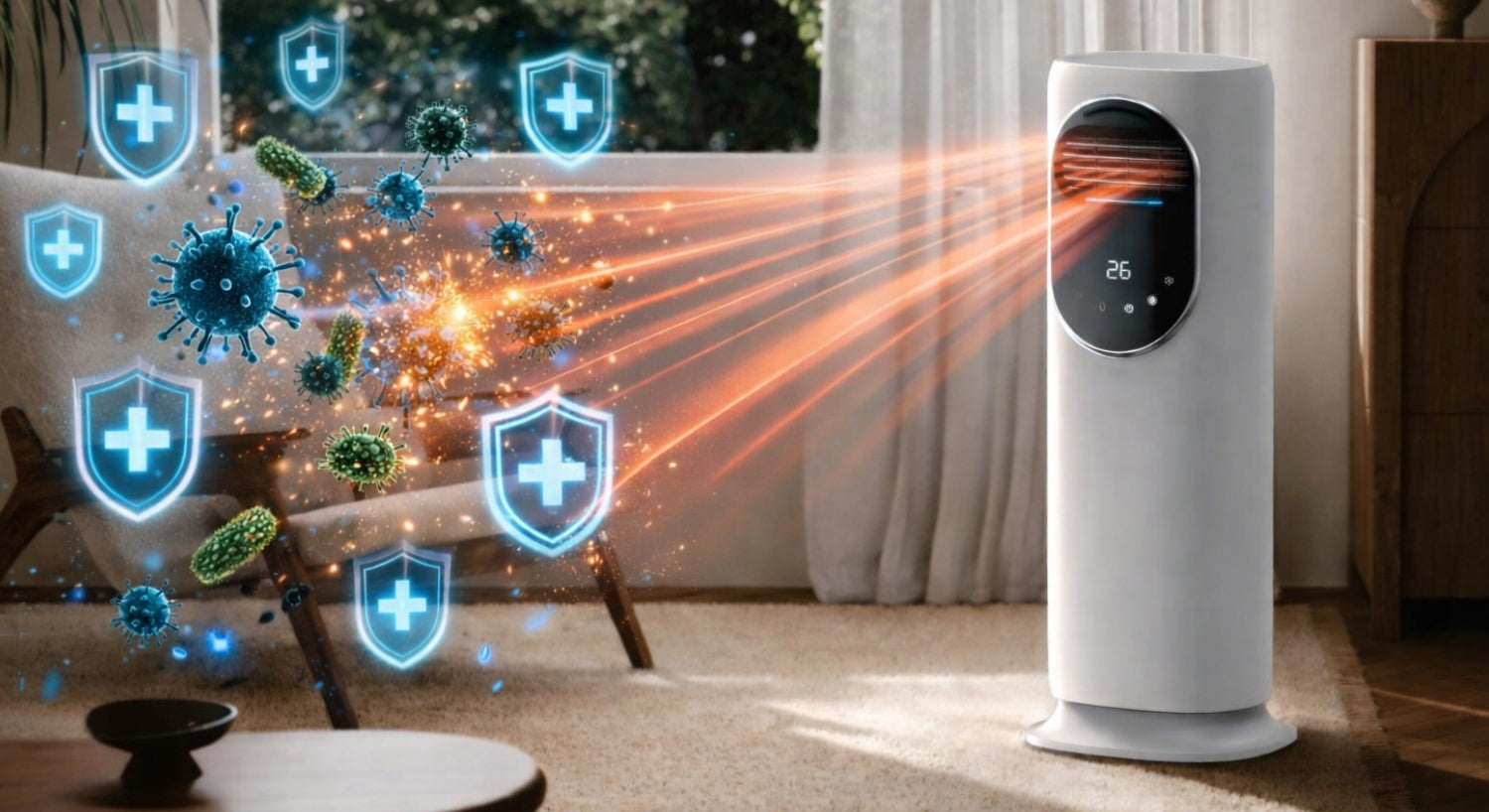 Chileo Column Fan 4in1 Room Windmill + Humidification Heating Remote Control Functions Ionization air humidification oscillation automatic oscillation timer