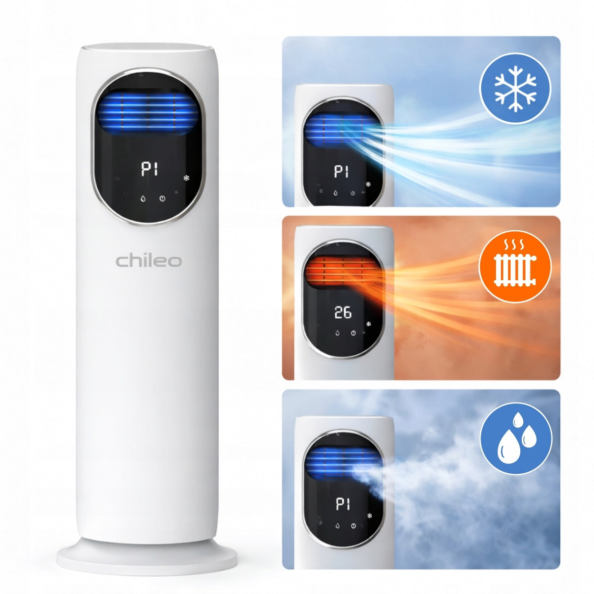 Chileo Column Fan 4in1 Room Windmill + Humidification Heating Remote Control Packaging status original