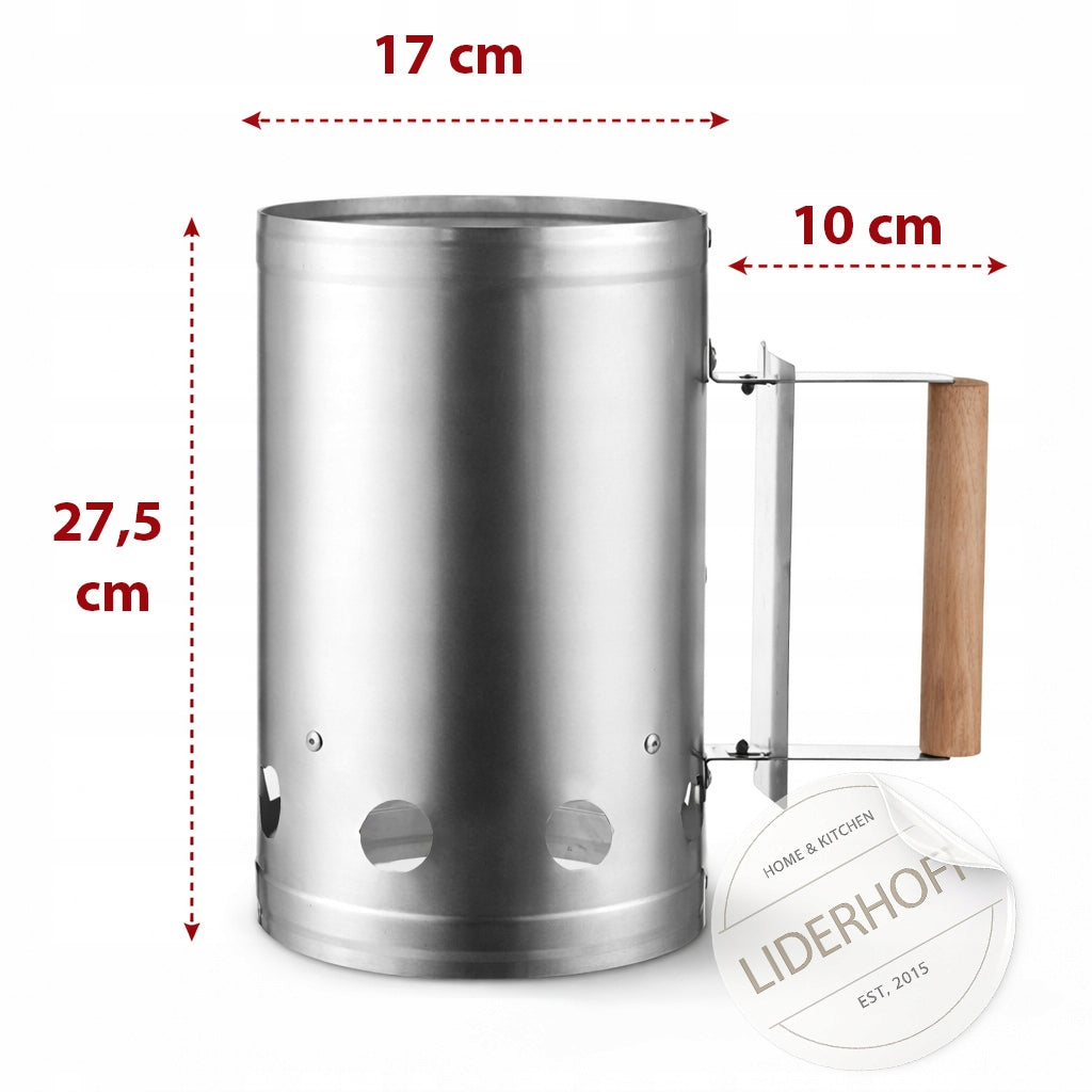Chimney for Coal Burning Grill Fire Briquet in Fireplace XL 275 x 170 mm Packaging status original