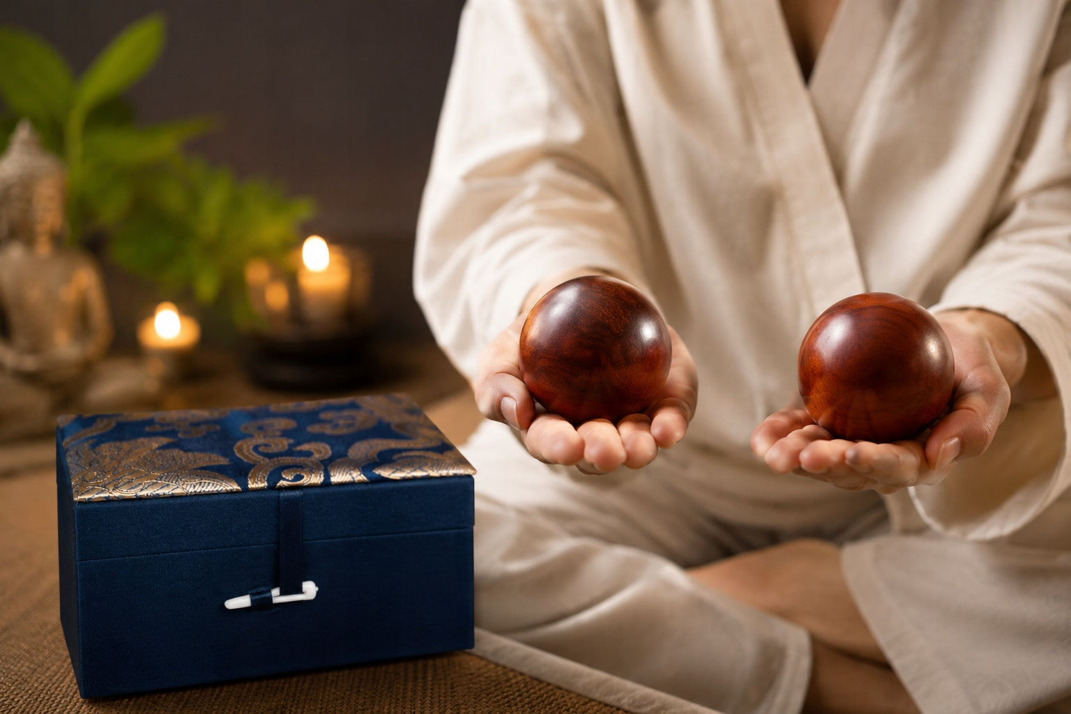 Chinese Hand Exercise Balls in Rosewood 5 cm for Relaxation Brand no brand