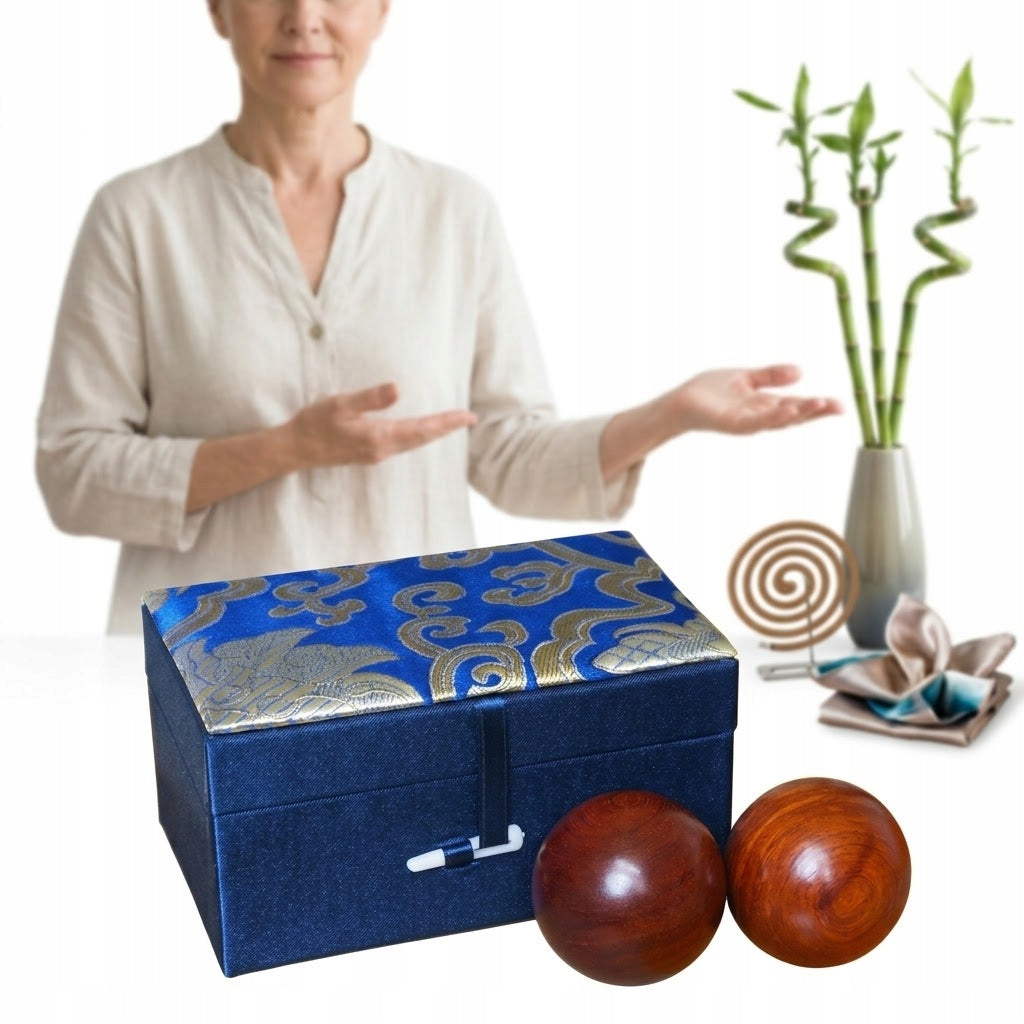 Chinese Hand Exercise Balls in Rosewood 5 cm for Relaxation
