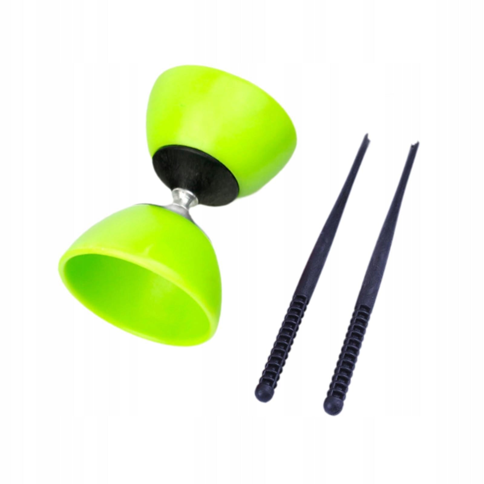 Chinese Yoyo Diabolo Set with Diabolo Sticks and String Lightweight Green S Model Diabolo Toy Double Headed with triple Bearings