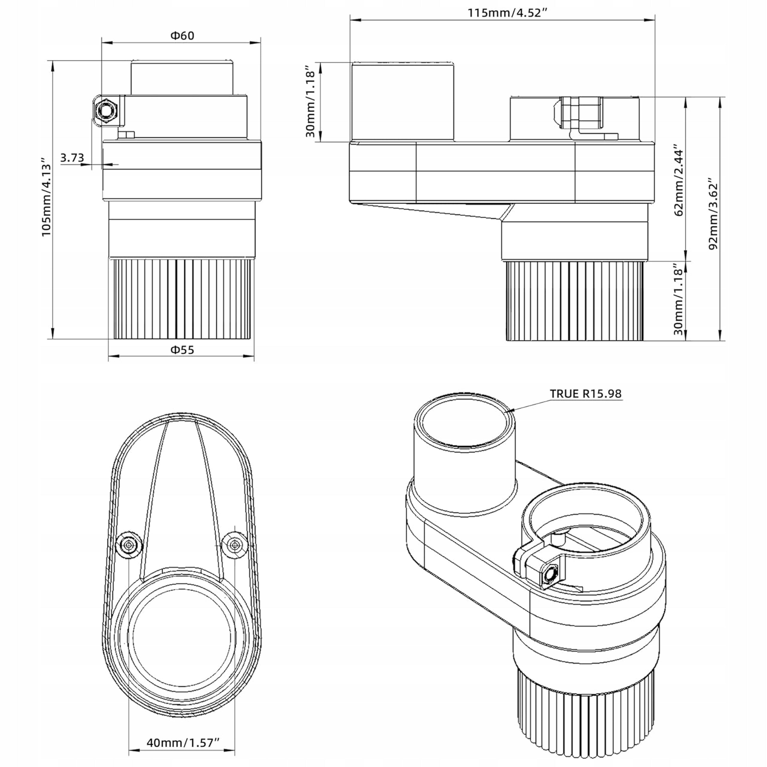 Chip Extractor Dust Cover for Milling Machine 42mm FoxAlien Brand no brand