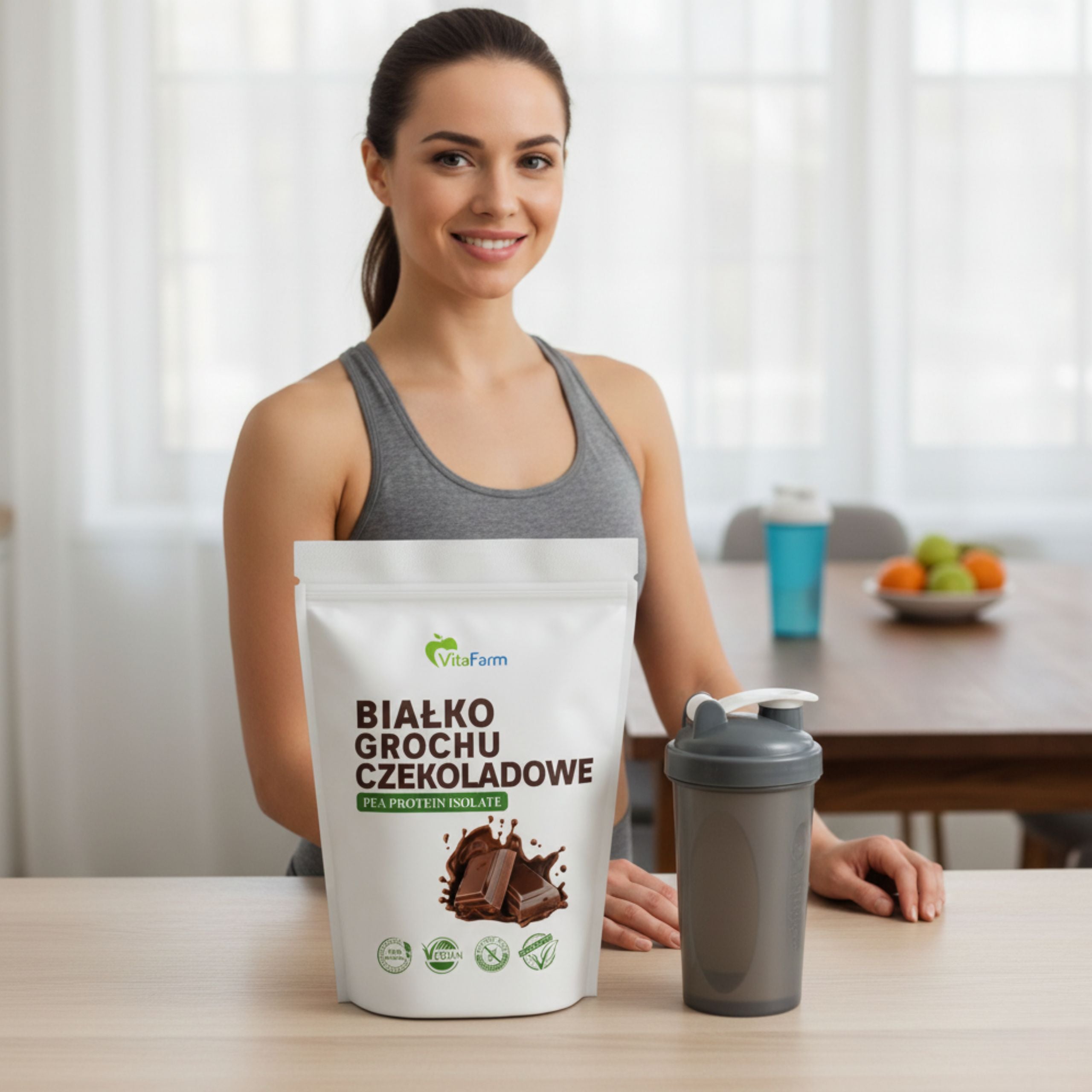 Chocolate Pea Protein 500 g Creatine Monohydrate 500g Muscle Mass Packaging status original