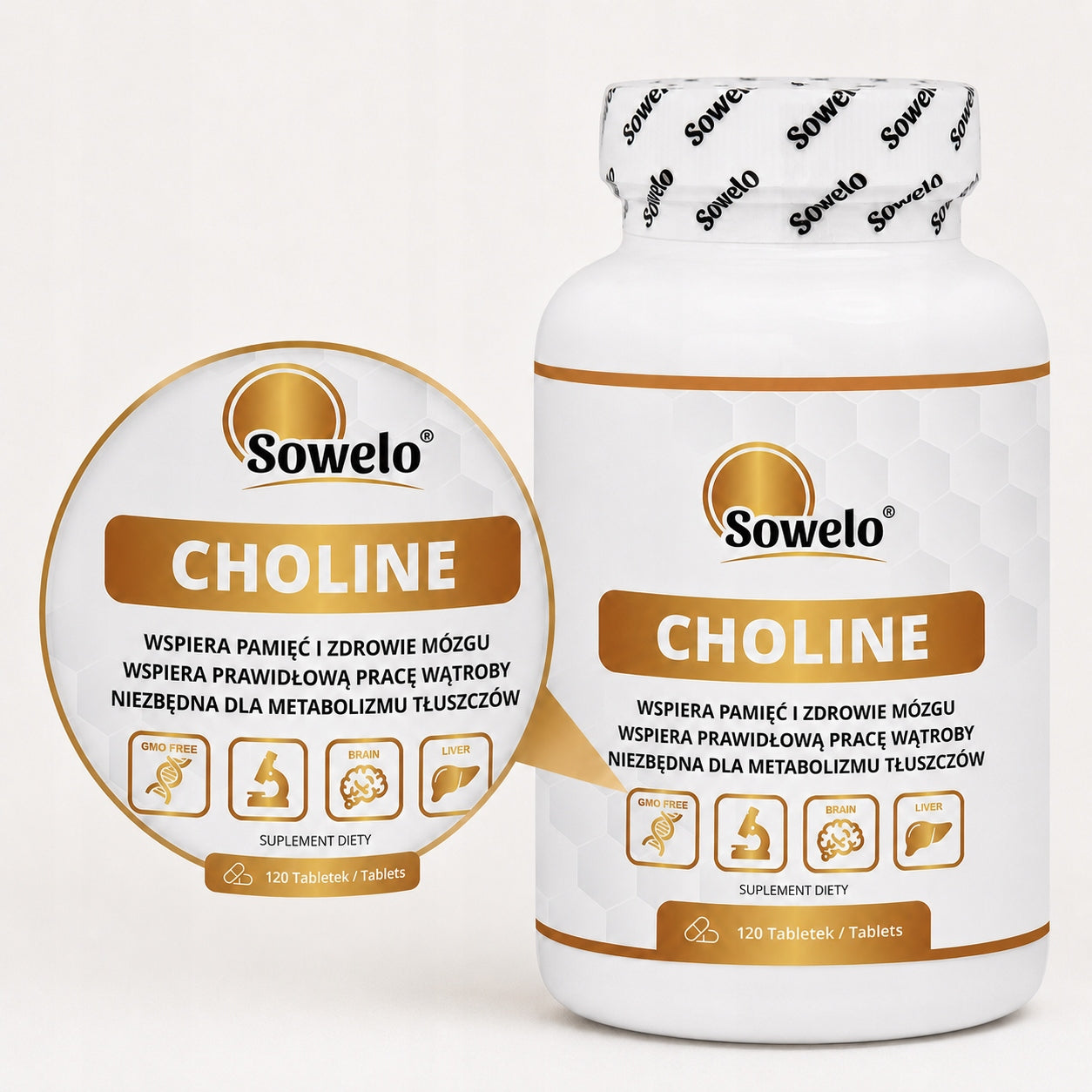 Choline 500 mg 120 Tab – Memory, Brain, Nervous System – Choline – Sowelo Expiration date at least 1 year from the date of purchase