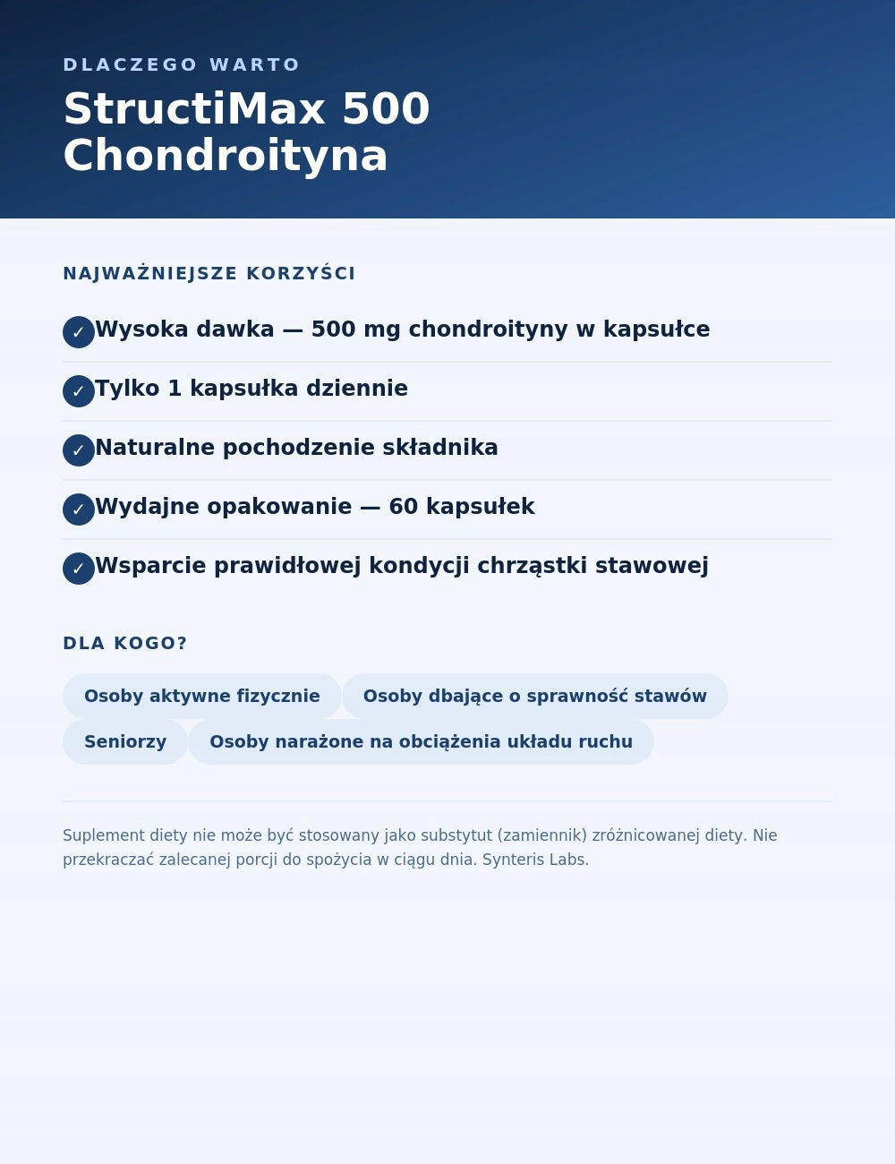 Chondroitin 500 mg for joints StructiMax 500 – 60 capsules Synteris Labs Medical device no