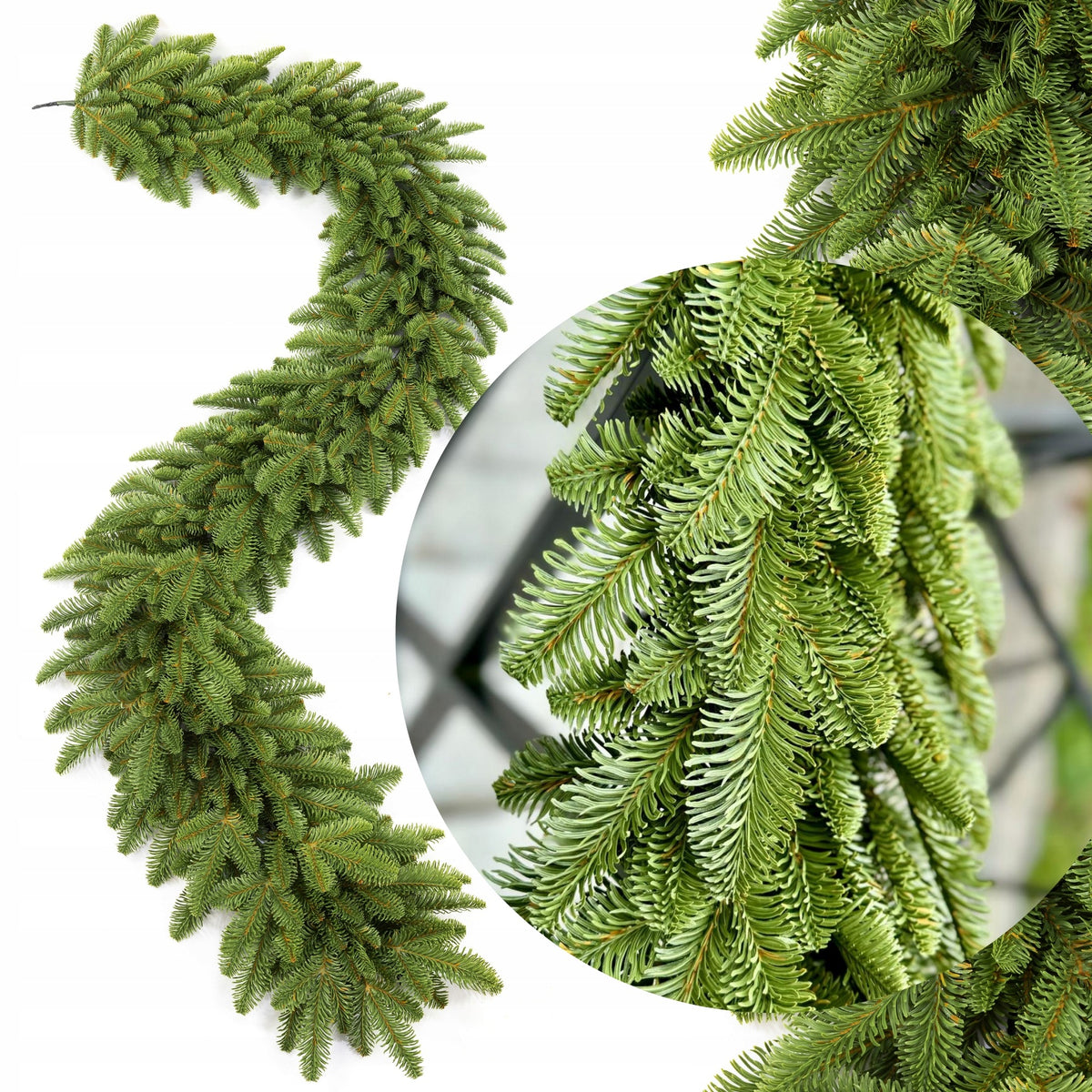 Christmas Fir Garland Bright Olive 110 cm 100%PE for Fireplace Railing
