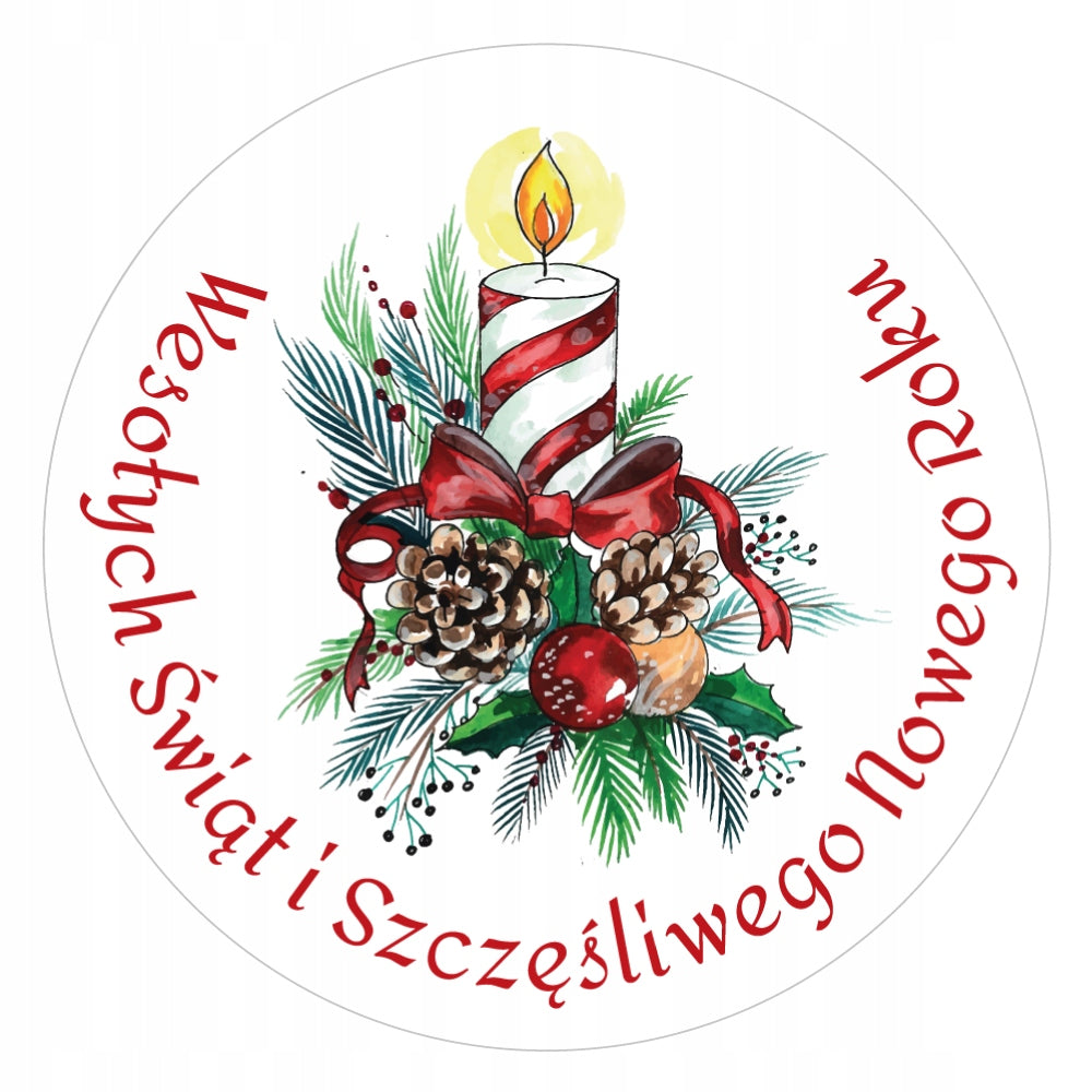 Christmas Stickers MERRY CHRISTMAS CANDLE 48pcs