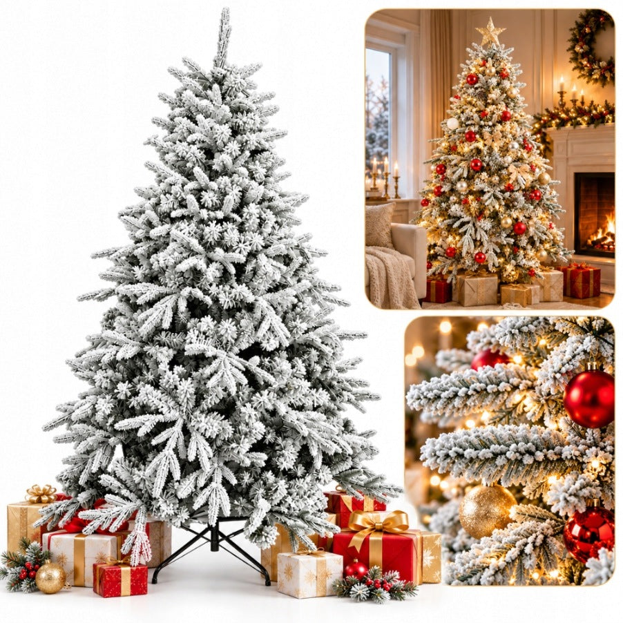 Christmas Tree Artificial Snow-covered 220 cm Spruce Thick PVC PE 946 Branches Premium