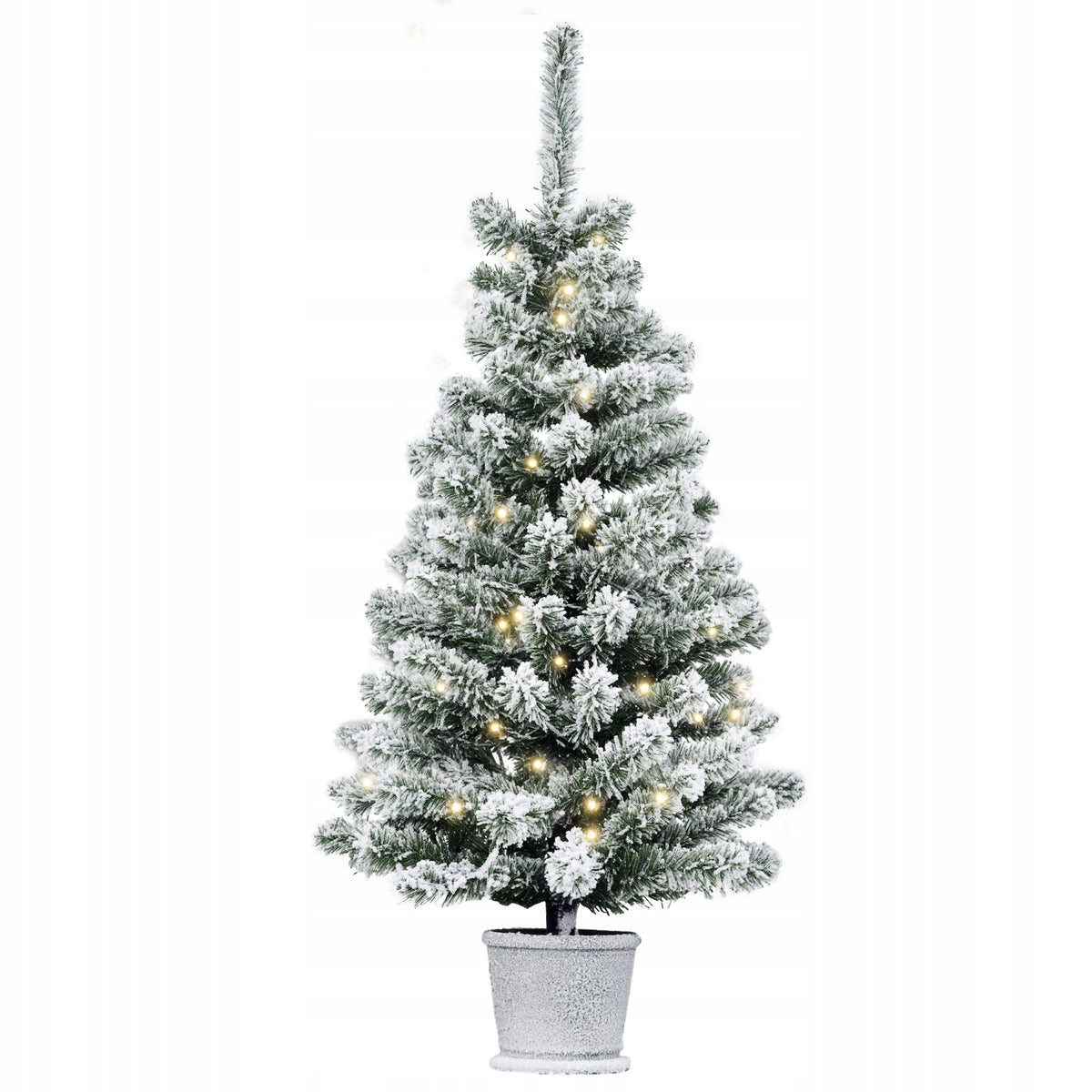 Christmas Tree Artificial Snow with LED Lighting 90 cm