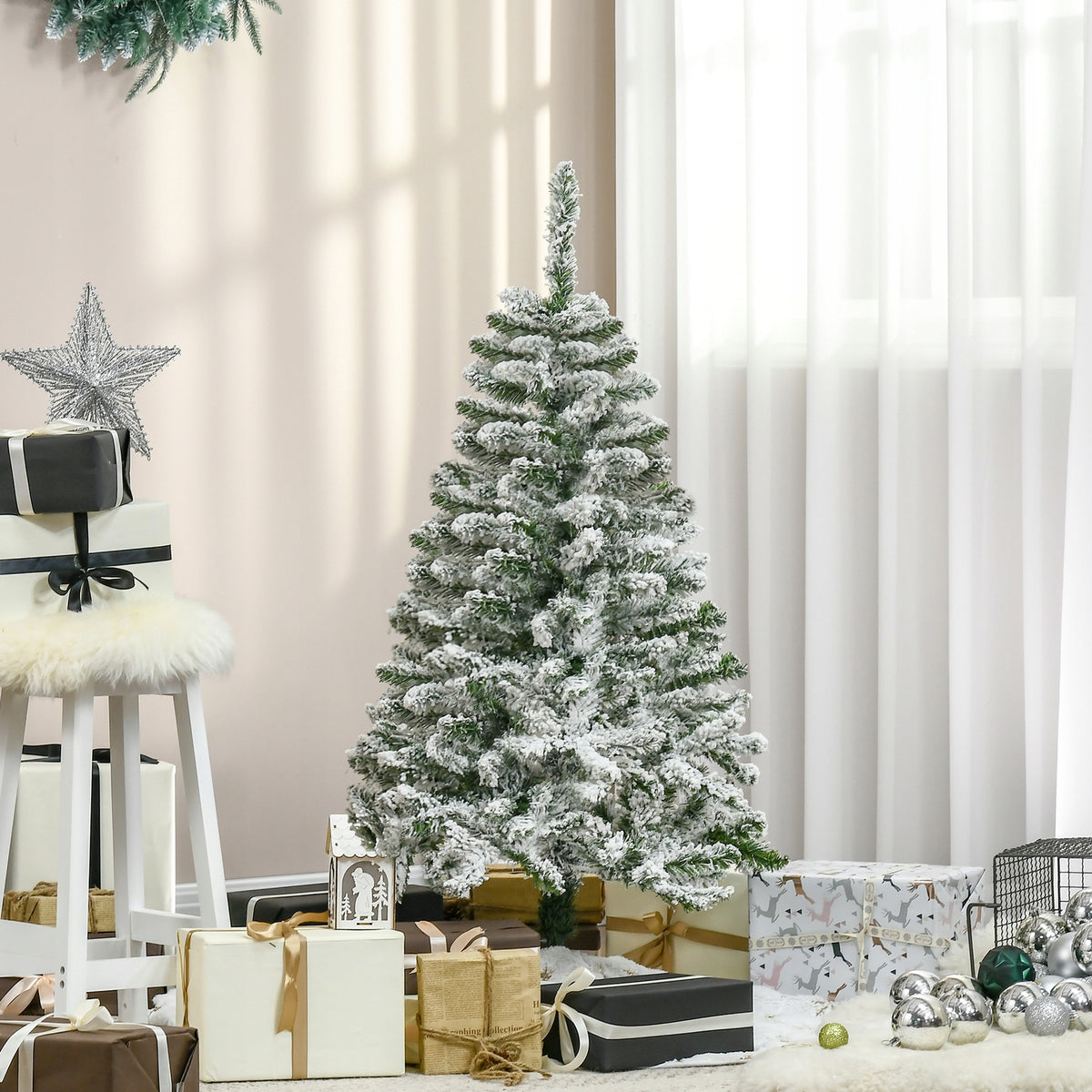 Christmas Tree Artificial Snowy Like Living Artificial Snow Easy Installation 120 cm Packaging status original