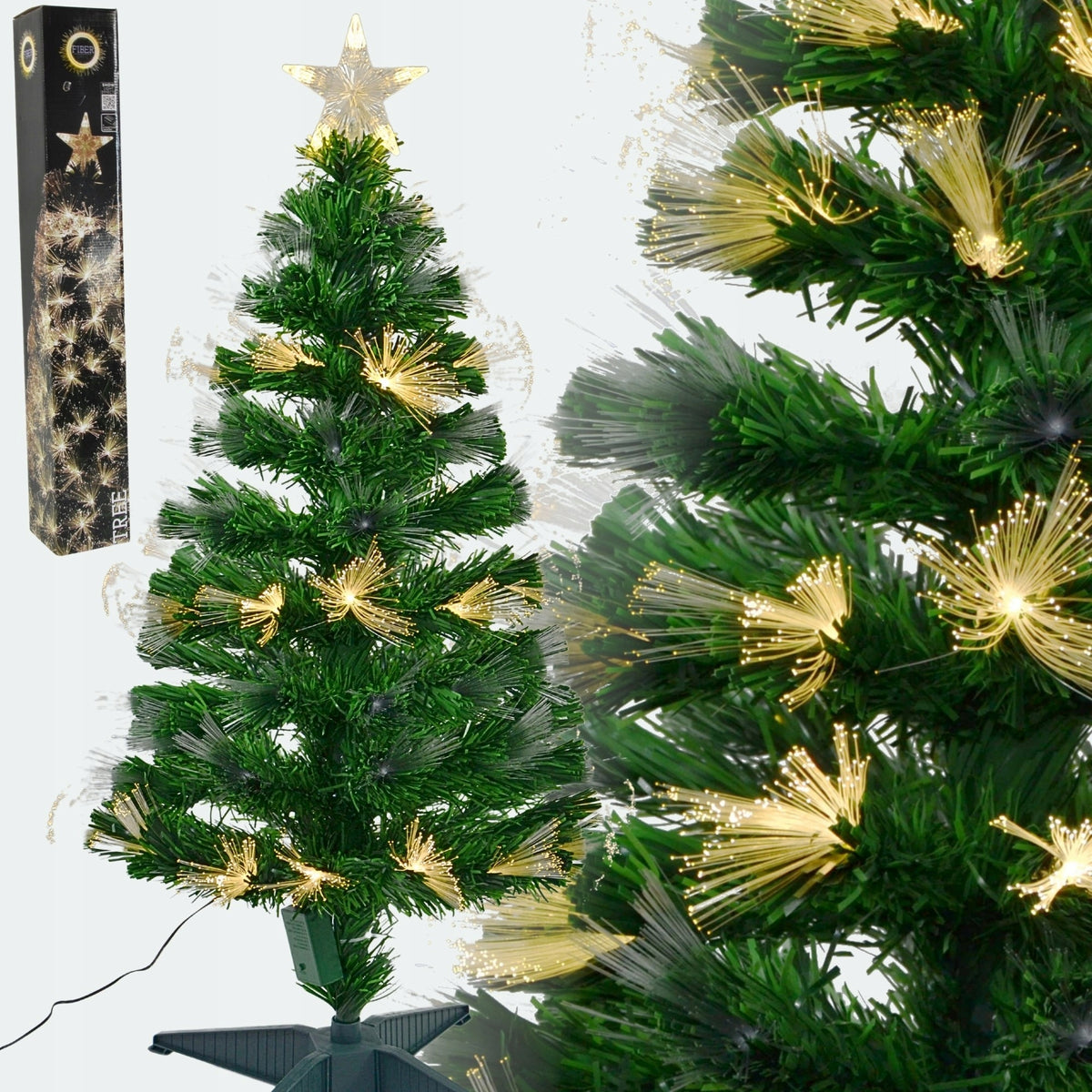 Christmas Tree Decorative Fiber Optic 90cm Christmas Ornament Programmer Timer