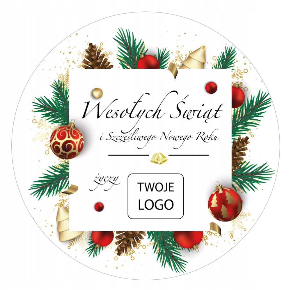 Christmas stickers YOUR TEXT LOGO COMPANY NAME PERSONALIZATION 24 pieces
