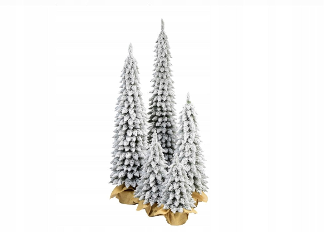 Christmas tree SLIM in jute 160CM Snow-covered Spruce various sizes