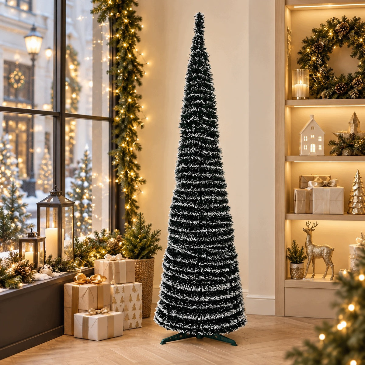 Christmas tree artificial spiral folding snow-covered 120 cm