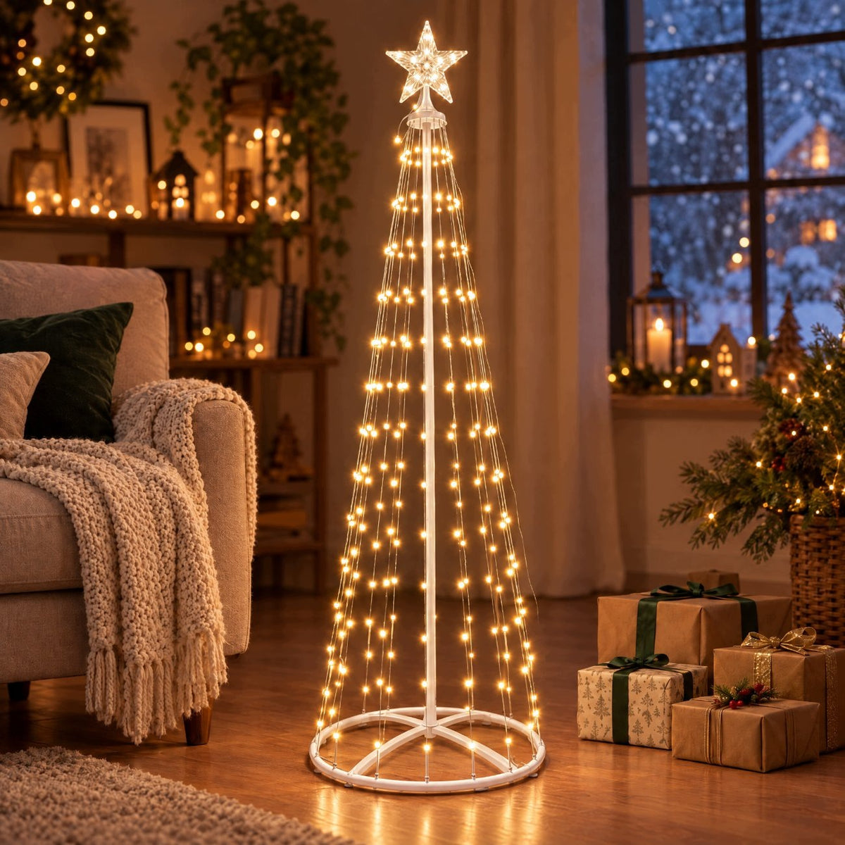 Christmas tree artificial white LED 180cm 268 LEDs WW+multicolor remote control Manufacturer code CC-BR-014-25