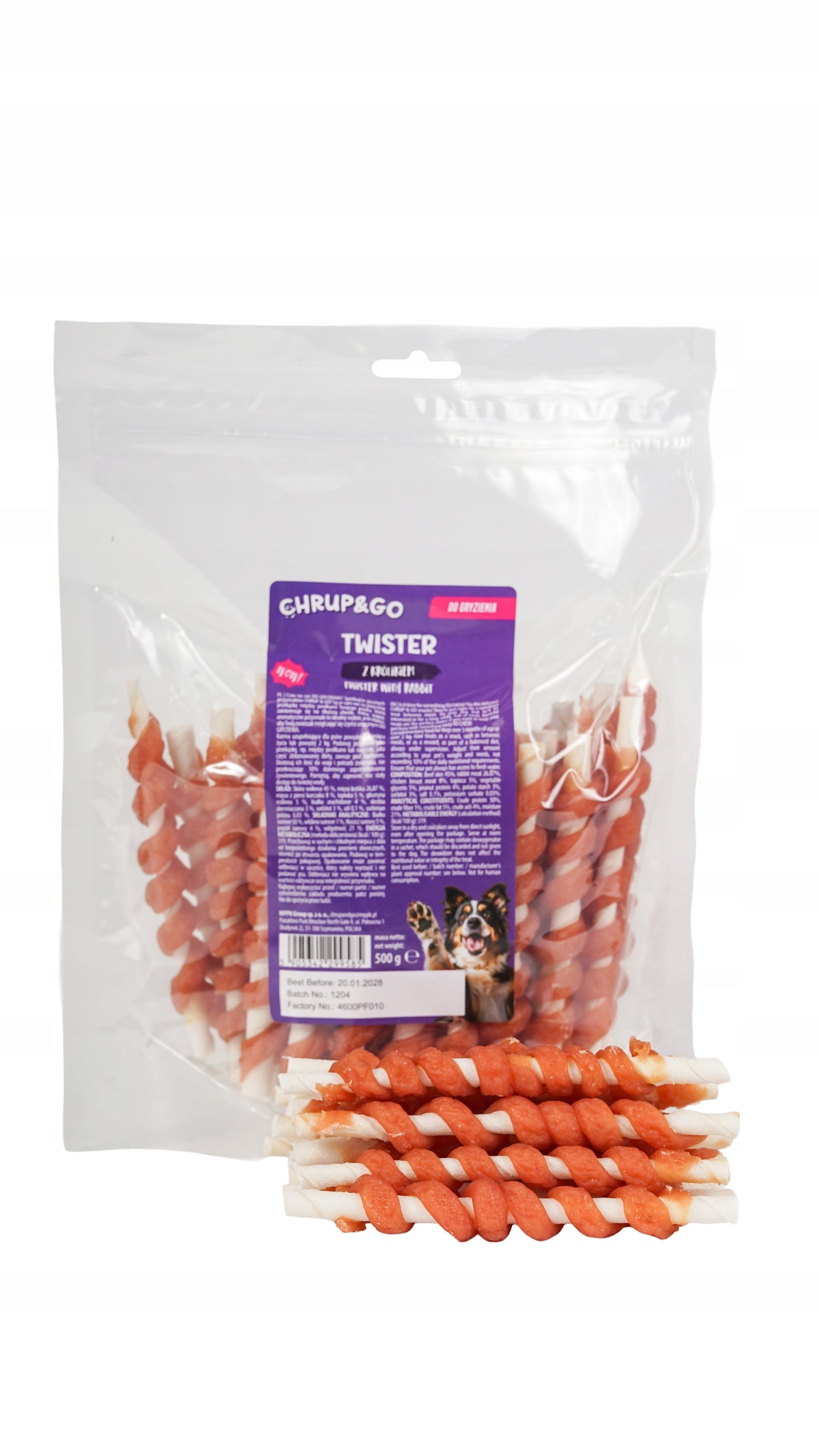 Chrup&Go Twister Dog Treat with Rabbit 500g