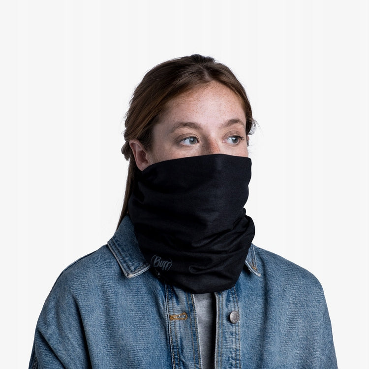 Buff Reversibler doppelseitiger Schal aus Polarfleece, Schwarz 