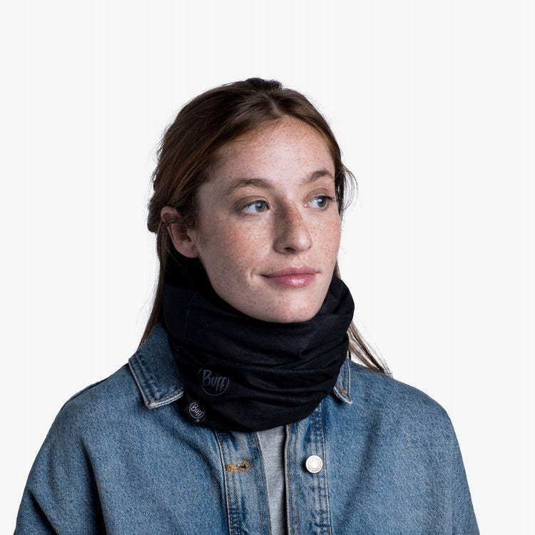 Buff Reversibler doppelseitiger Schal aus Polarfleece, Schwarz 