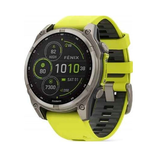Chytré Hodinky Garmin Fenix 47 mm žluté, gumový řemínek, vodotěsné,