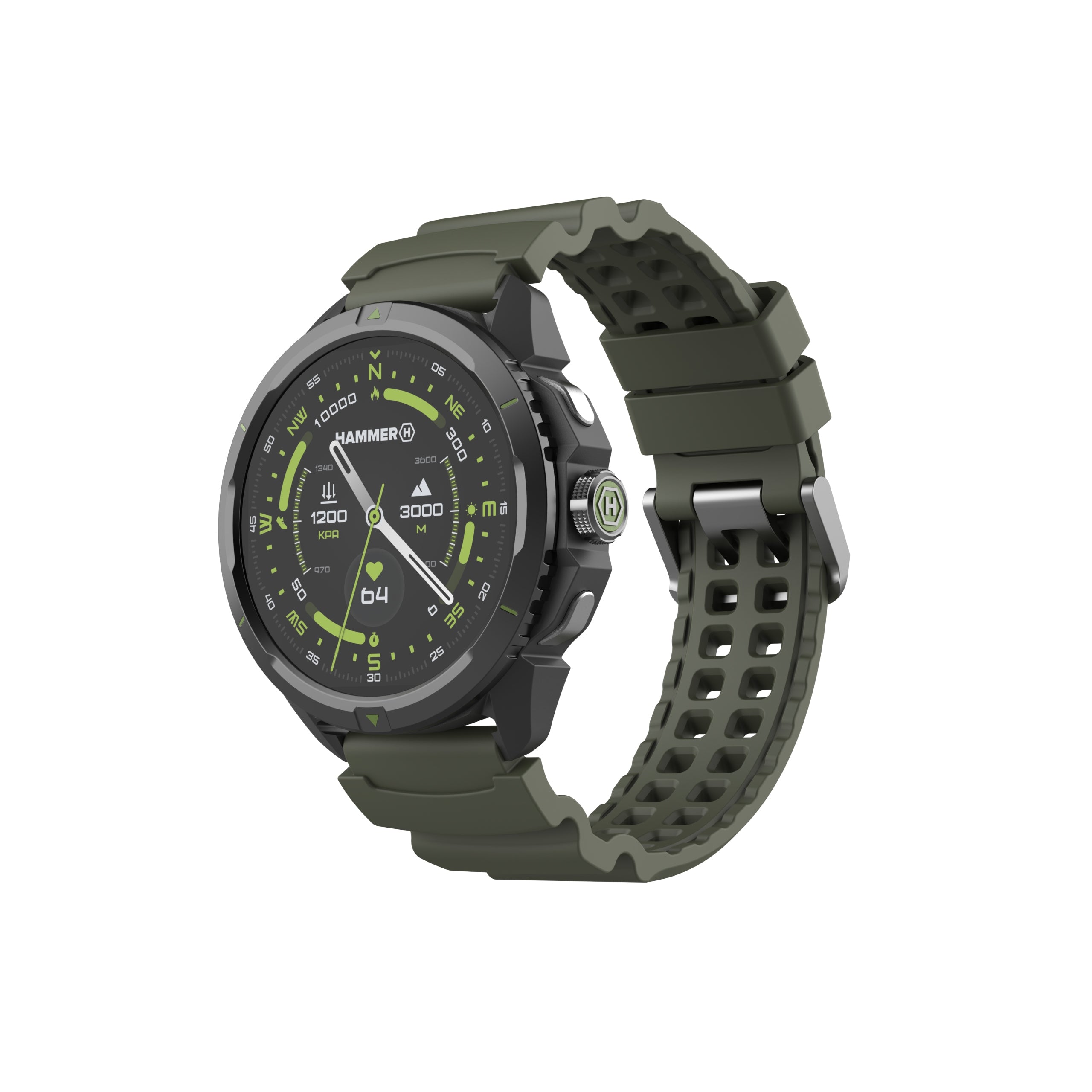 Chytré hodinky Hammer Watch 2 zeleno-černé
