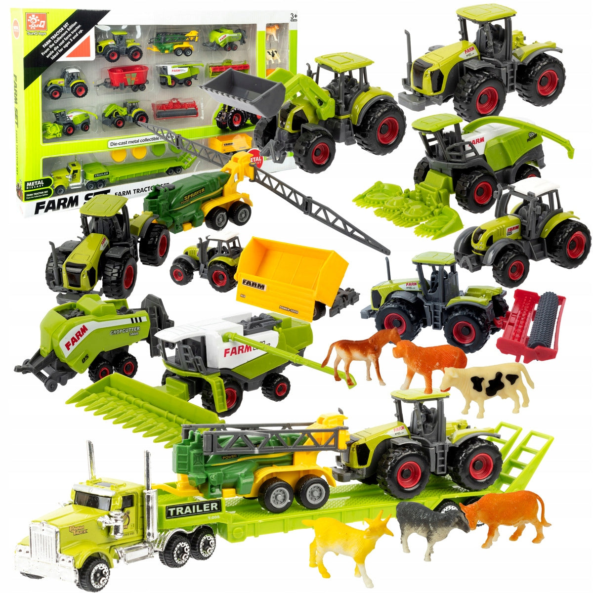 Leantoys Agrarfahrzeug-Set, mit Figuren 