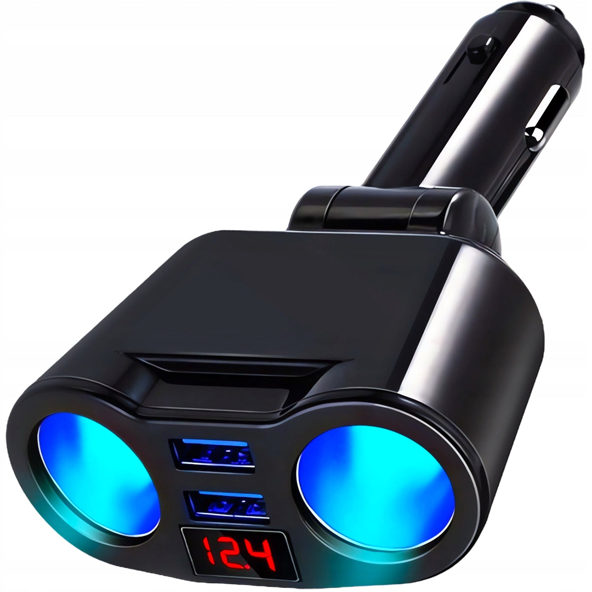 Cigarette Lighter Socket Splitter 2x USB 3,1A 12V 24V Voltmeter