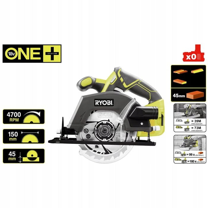 Circular saw 150mm Ryobi R18CSP-0 AKU 18V (without aku) Brand Ryobi