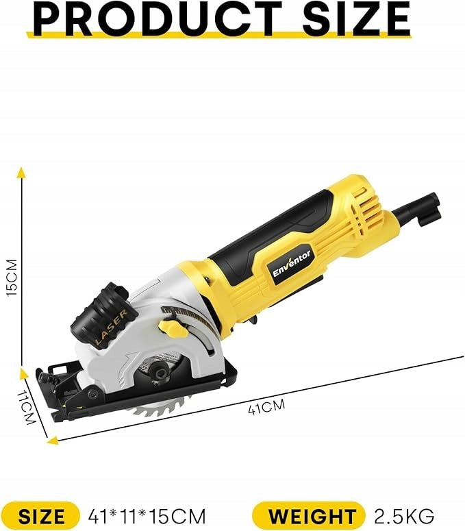 Circular saw with guide and laser - ENVENTOR 580 W Manufacturer code ENVENTOR 705W + 6 tarcz