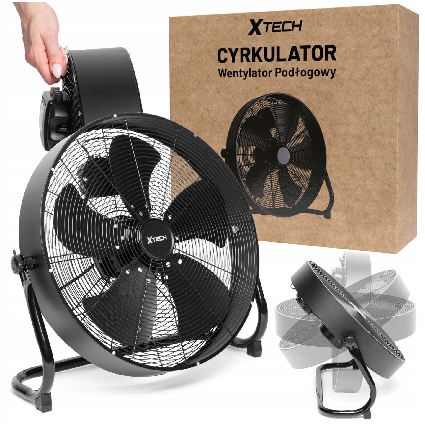 Circulator Floor Fan Adjustable Strong Windmill 45 cm XTECH