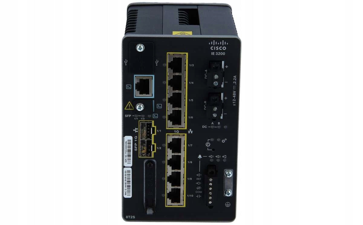 Cisco Catalyst IE3400 Rugged SeriesFixed System NE (IE-3400-8T2S-E) Number of ports 8