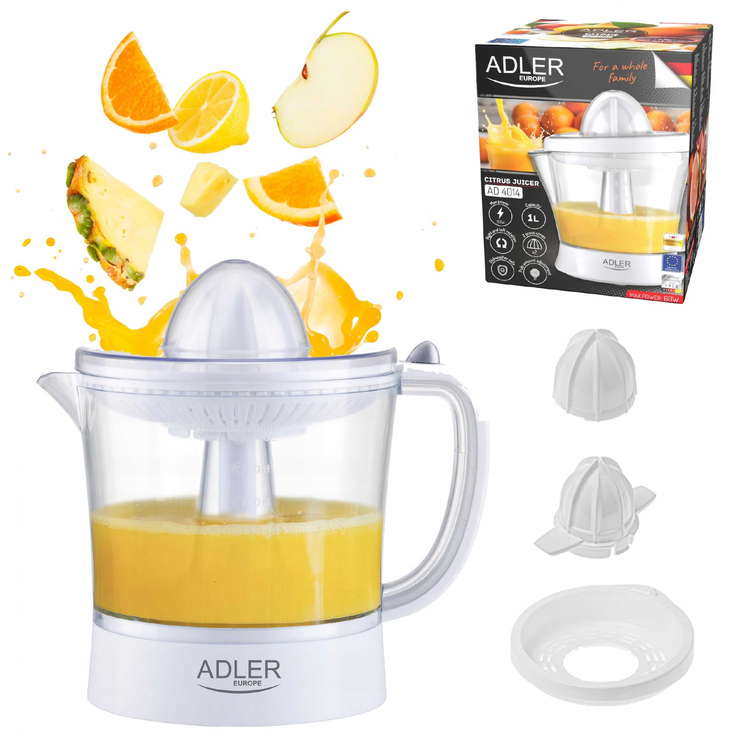 Citrus Juicer Electric Juicer 60W 1L Adjustable Pulp