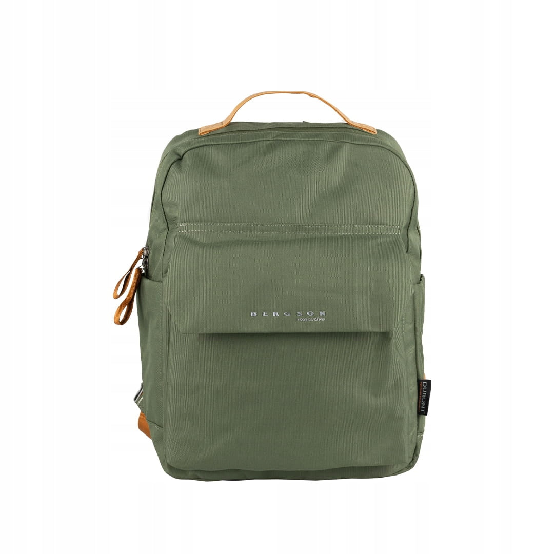 City Backpack BERGSON Executive METRO GREEN 22 liters laptop pocket Brand Bergson