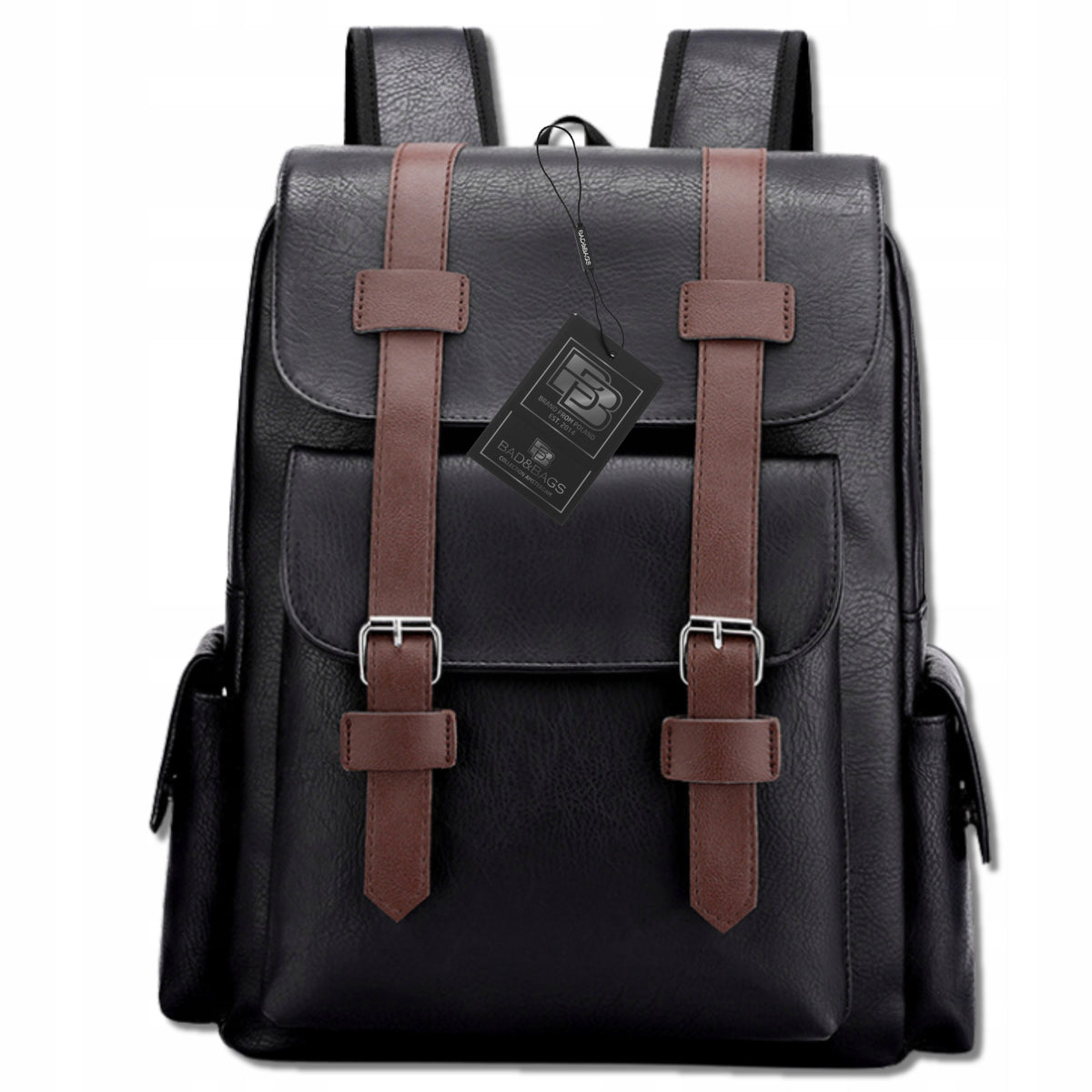 City Backpack Black For Airplane Travel Luggage Hand Luggage Spacious Leather Gender unisex