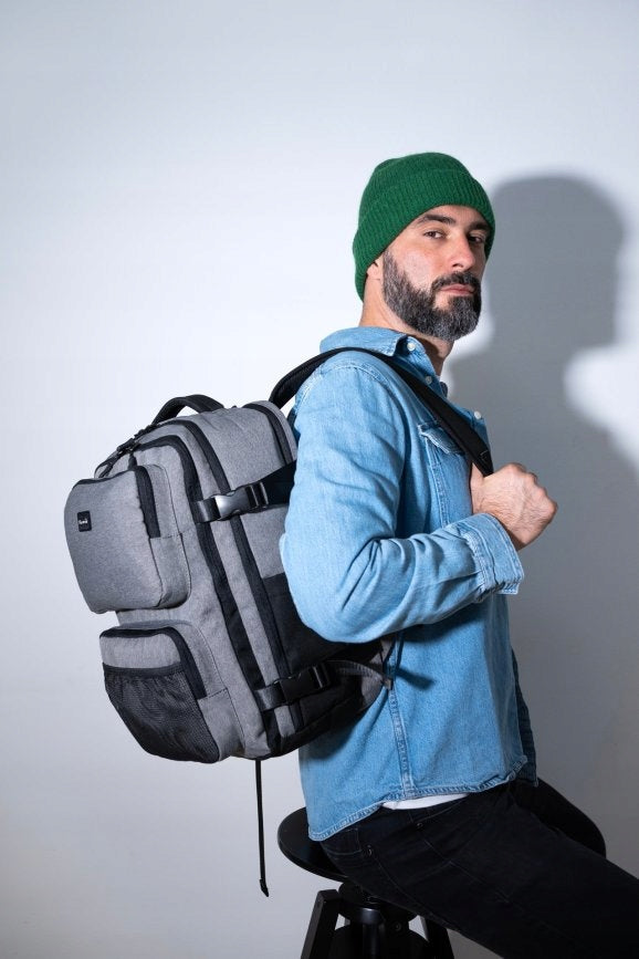 City Backpack Himawari Box XL - roomy multifunctional organizer Grey Brand Himawari