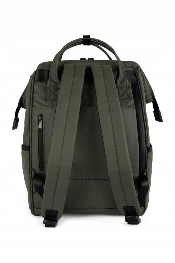 City Backpack Himawari Passager XL - roomy waterproof large USB Khaki Brand Himawari