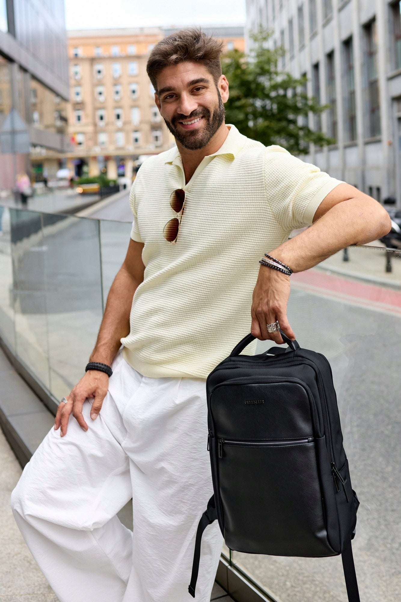 City Backpack Peterson Travel Laptop USB Hand Luggage Wizzair Packaging status original