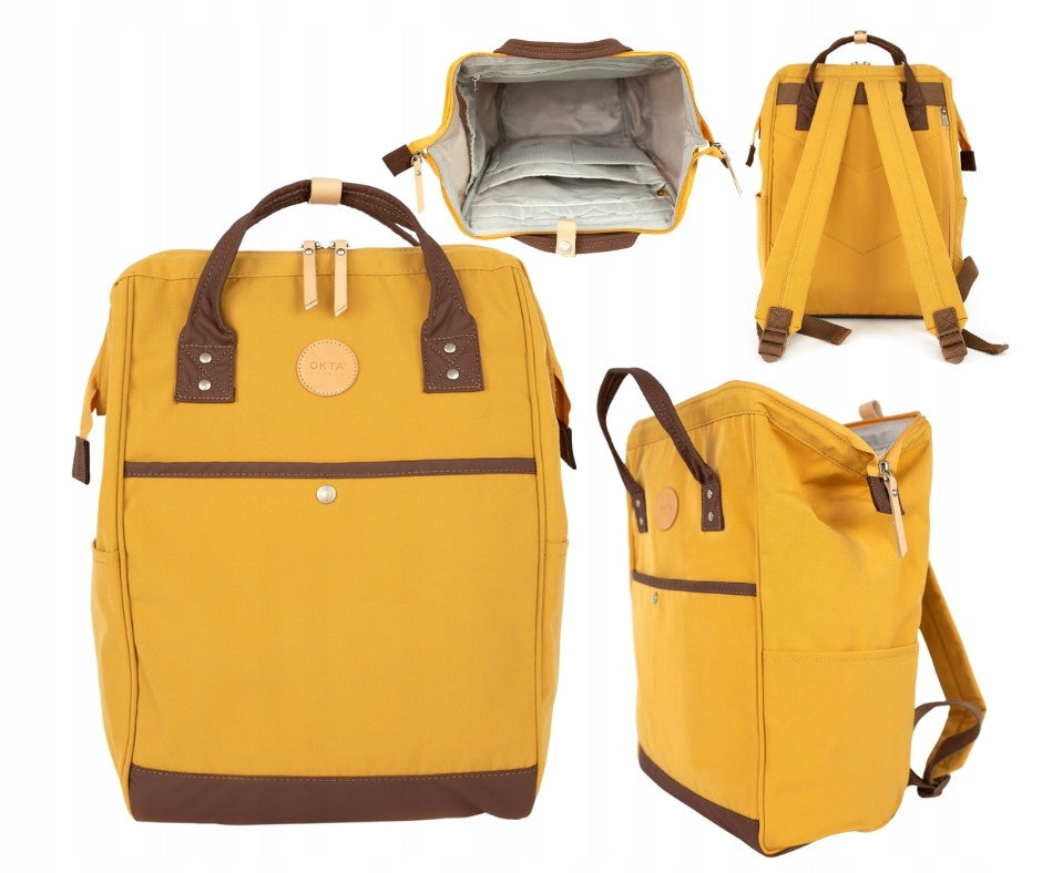 City Backpack Yellow HIMAWARI Travel Trip for Laptop with USB Trendy