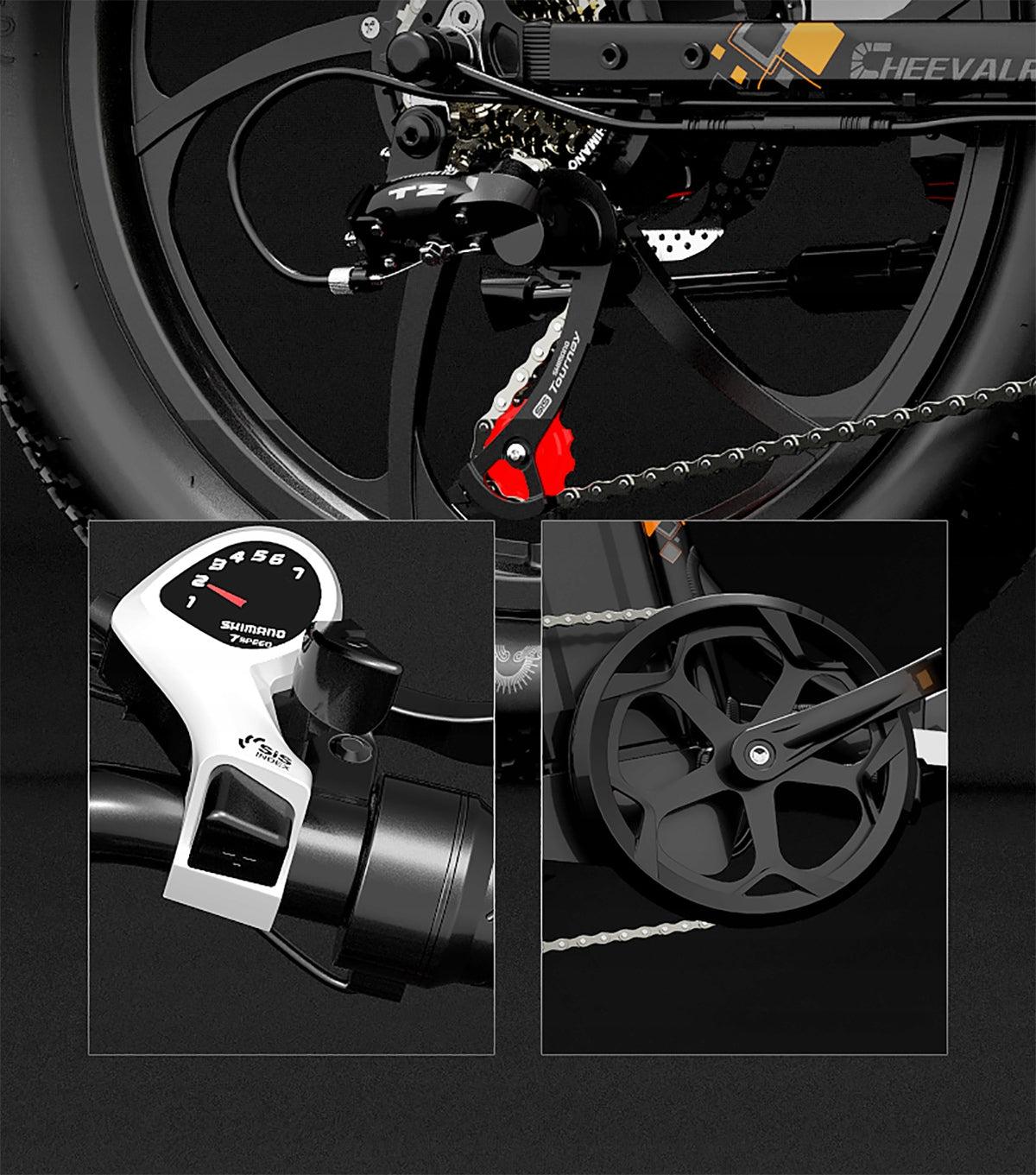 City Electric Bike for Adults Cheevalry C20PRO 48V20AH 150KM 20'' Frame size M