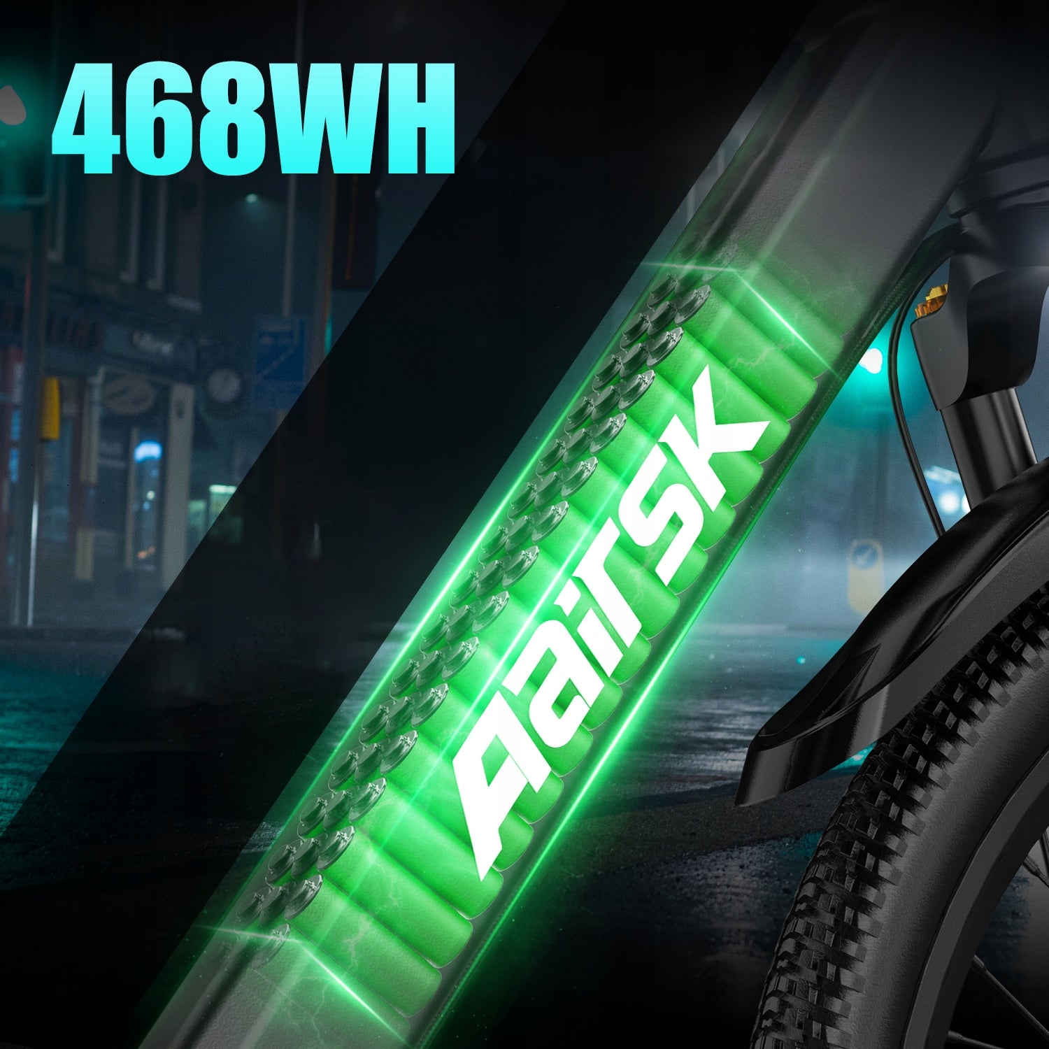 City/Mountain Electric Bike 26” 36V 13Ah 21 Shimano Aairsk GT900 Foldability partially assembled, calibrated