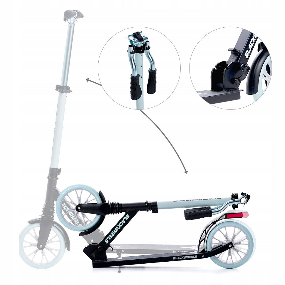 City Scooter Folding Adjustable Wheels 200mm to 100kg Blackwheels Zoom Color blue