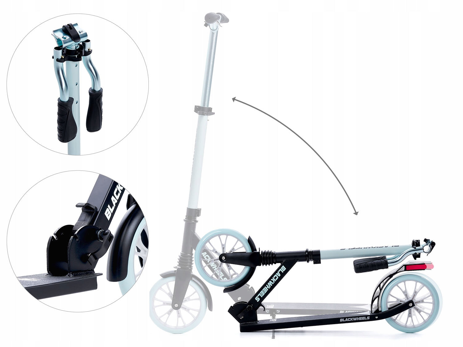 City Scooter Folding Adjustable Wheels 200mm to 100kg Blackwheels Zoom Packaging status original