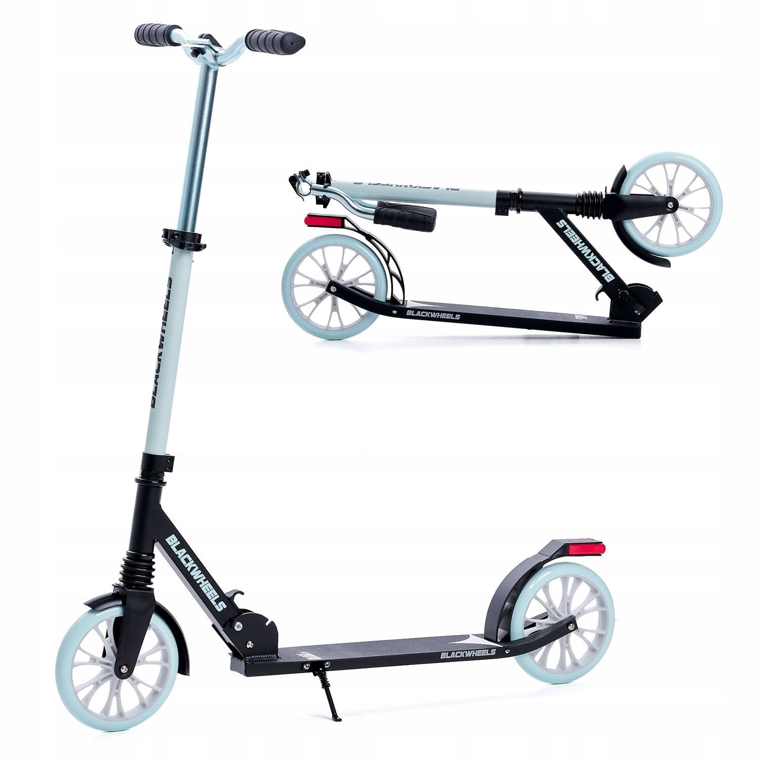City Scooter Folding Adjustable Wheels 200mm to 100kg Blackwheels Zoom