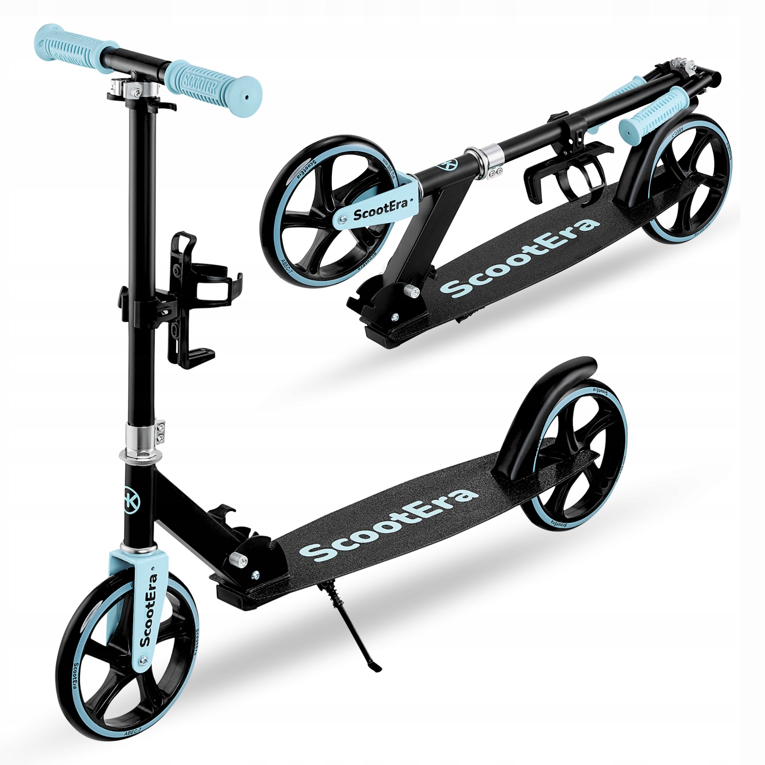 City Scooter Folding Metal Black Blue 200mm Lightweight