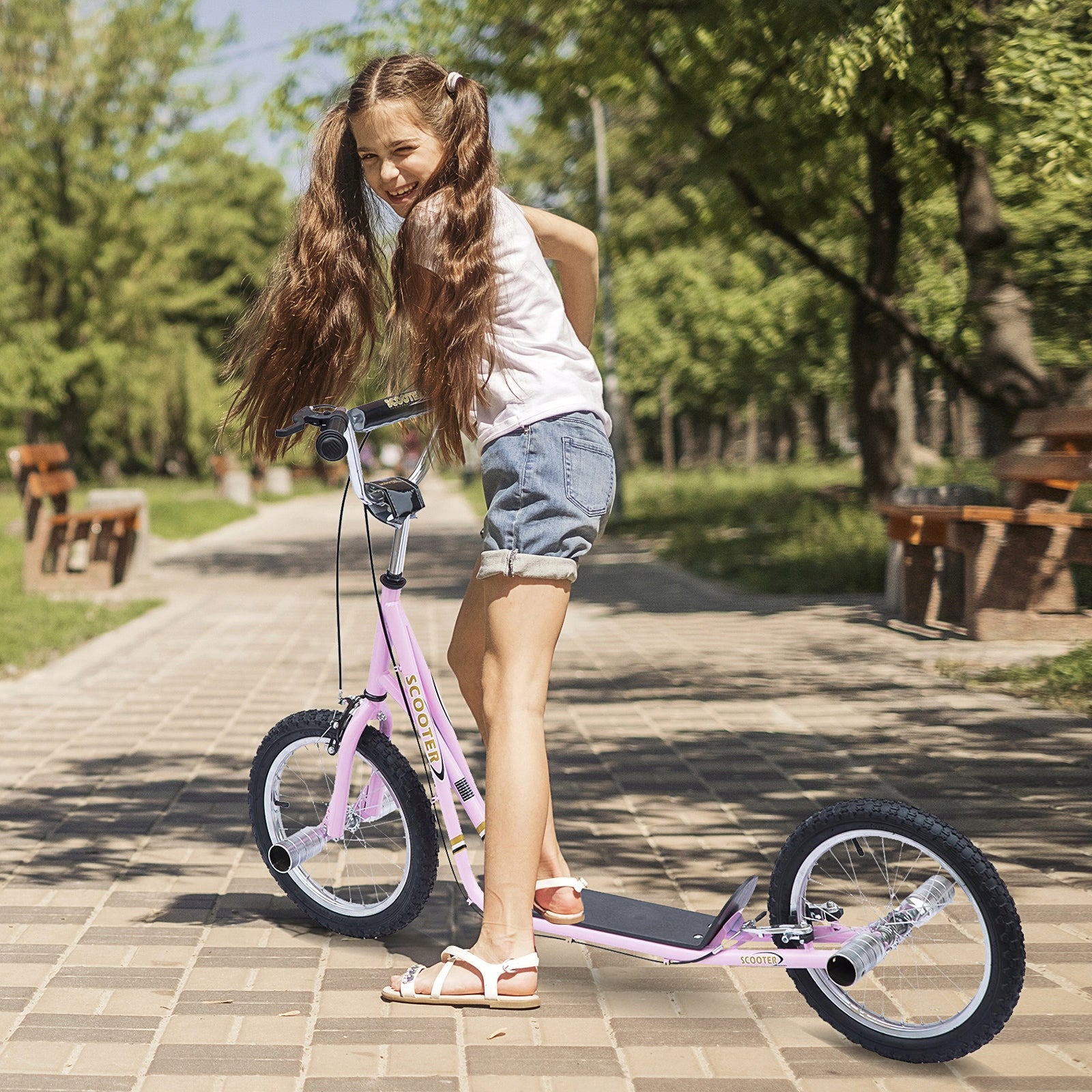City Scooter for Children from 5 years to 100 kg Pumped Wheels 16 inches Roses Manufacturer code 371-026PK